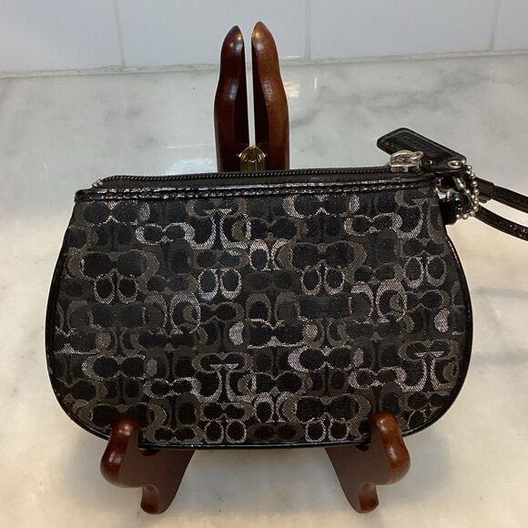 Coach Pleated Signature Lurex Logo Wristlet - Picture 5 of 15